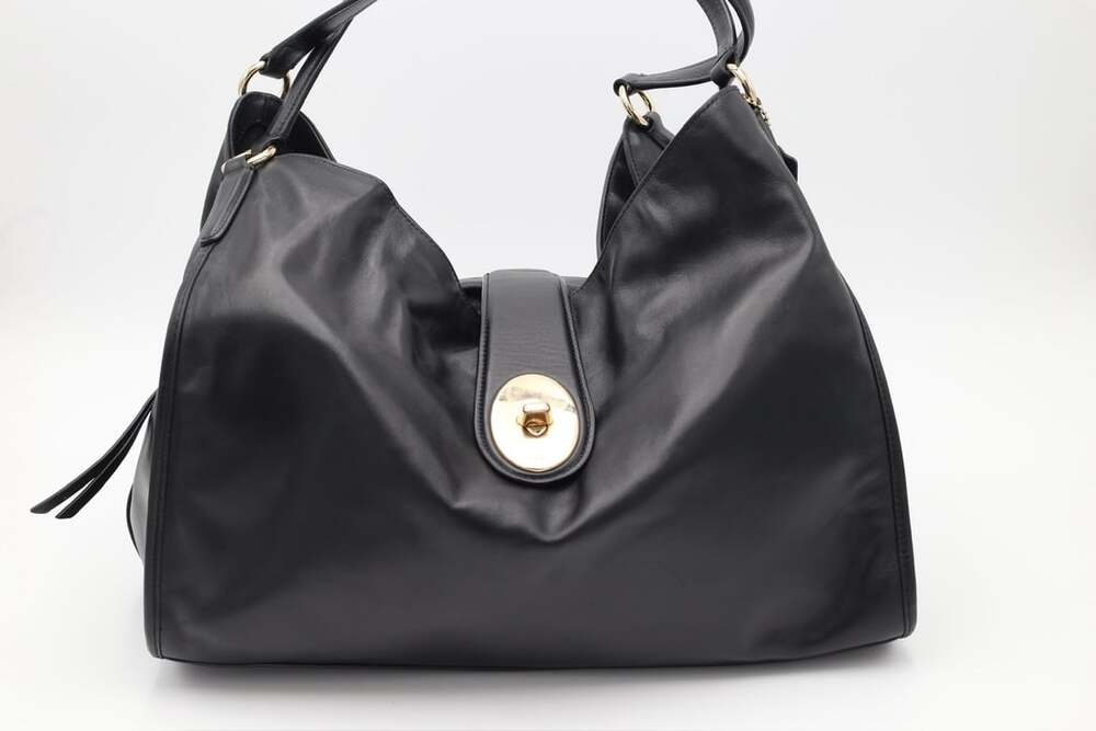 Coach Madison Carlyle Black Leather Shoulder Bag